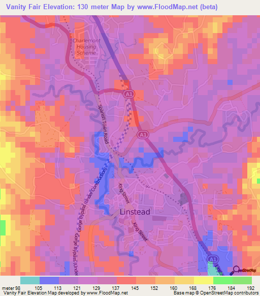 Vanity Fair,Jamaica Elevation Map
