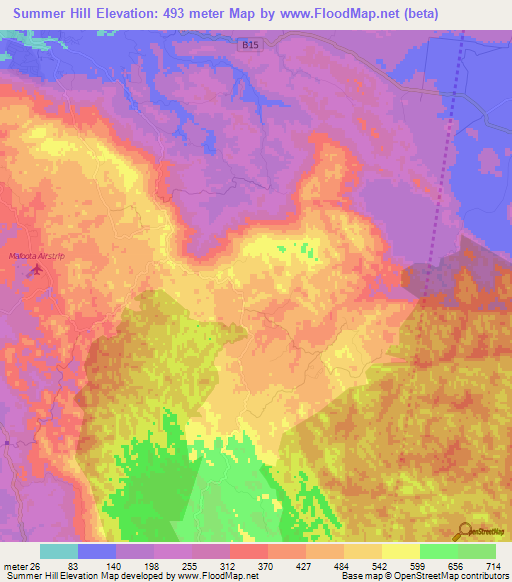 Summer Hill,Jamaica Elevation Map