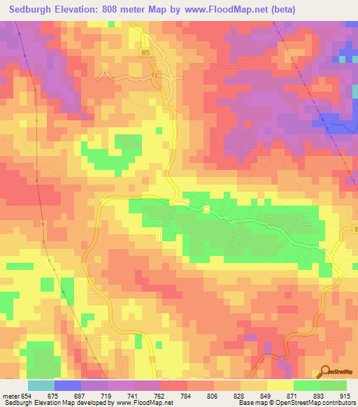 Sedburgh,Jamaica Elevation Map