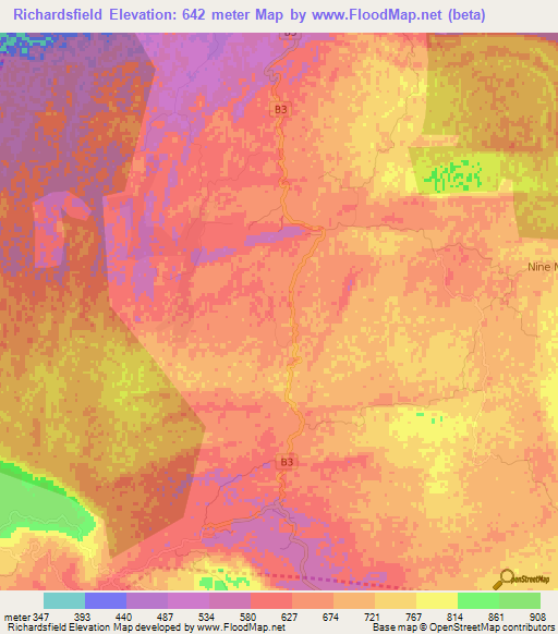 Richardsfield,Jamaica Elevation Map