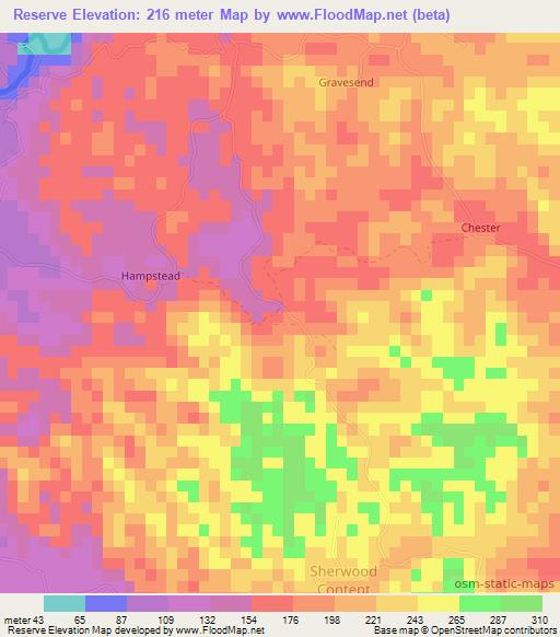 Reserve,Jamaica Elevation Map