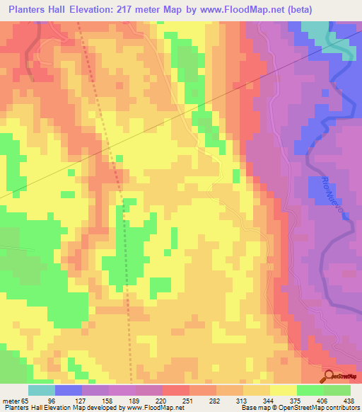 Planters Hall,Jamaica Elevation Map