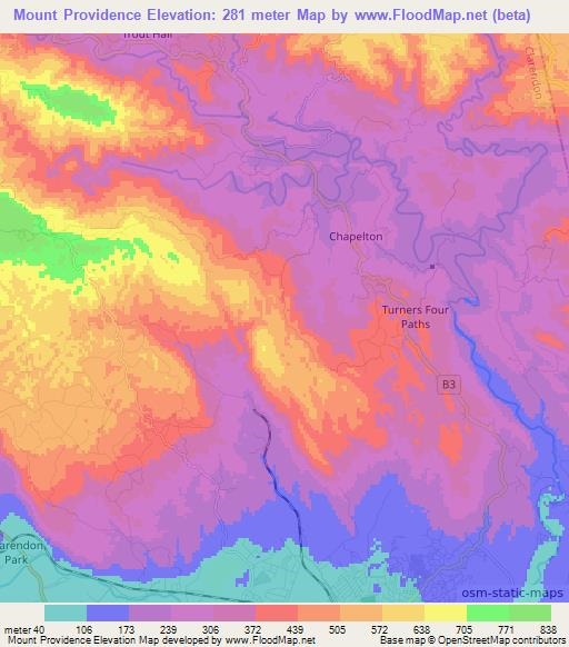 Mount Providence,Jamaica Elevation Map