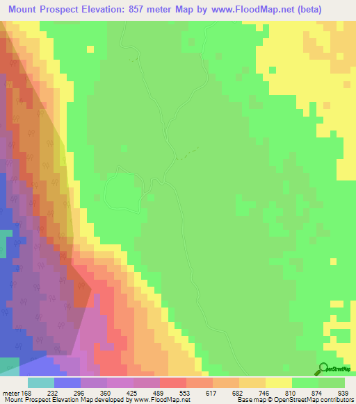 Mount Prospect,Jamaica Elevation Map