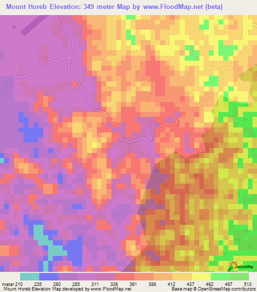 Mount Horeb,Jamaica Elevation Map