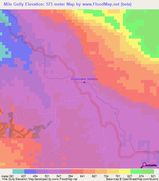 Mile Gully,Jamaica Elevation Map