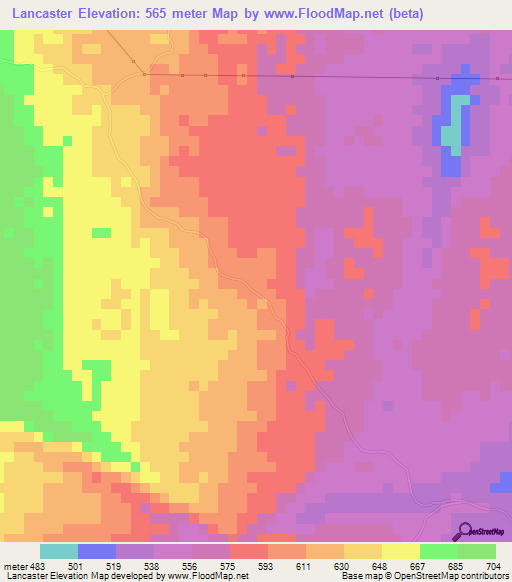 Lancaster,Jamaica Elevation Map