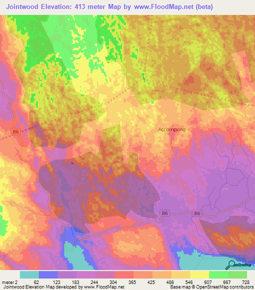 Jointwood,Jamaica Elevation Map