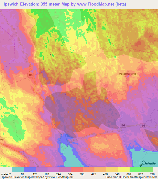 Ipswich,Jamaica Elevation Map