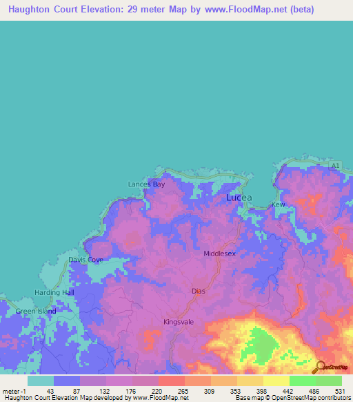 Haughton Court,Jamaica Elevation Map