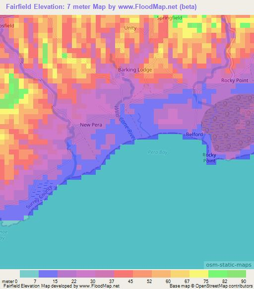 Fairfield,Jamaica Elevation Map