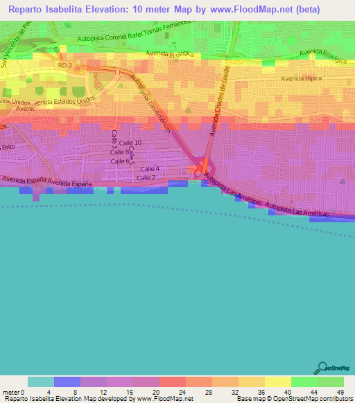 Reparto Isabelita,Dominican Republic Elevation Map