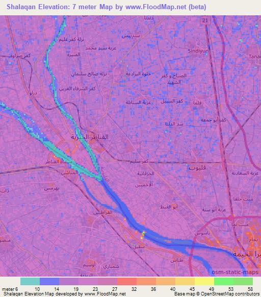 Shalaqan,Egypt Elevation Map