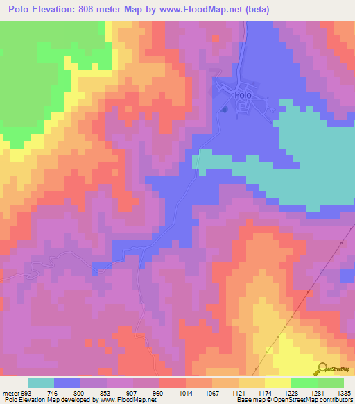 Polo,Dominican Republic Elevation Map