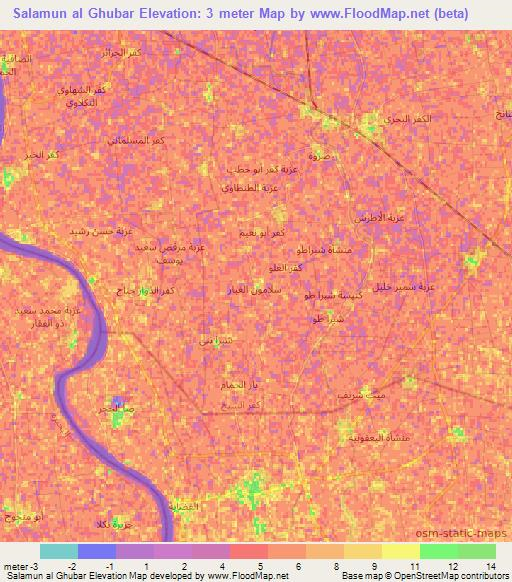 Salamun al Ghubar,Egypt Elevation Map