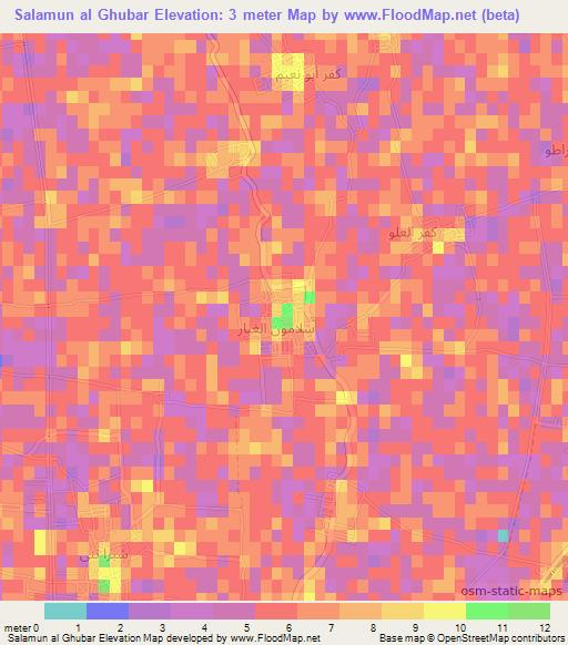 Salamun al Ghubar,Egypt Elevation Map