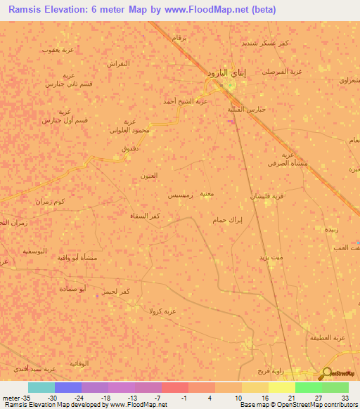 Ramsis,Egypt Elevation Map