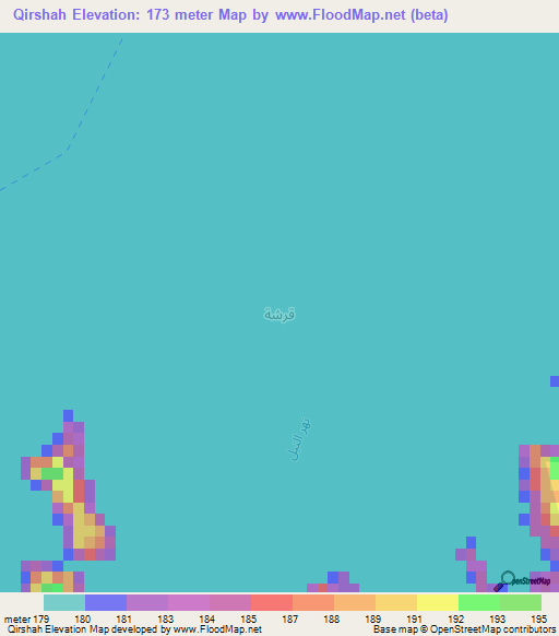 Qirshah,Egypt Elevation Map