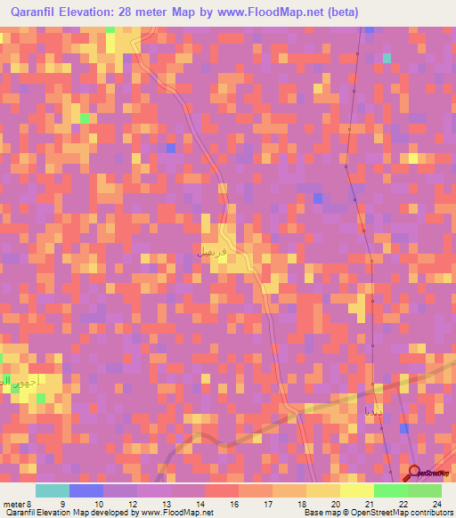 Qaranfil,Egypt Elevation Map
