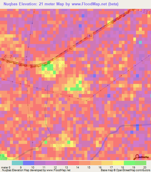 Nuqbas,Egypt Elevation Map