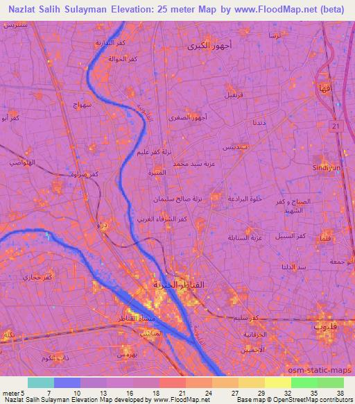 Nazlat Salih Sulayman,Egypt Elevation Map