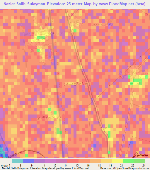 Nazlat Salih Sulayman,Egypt Elevation Map