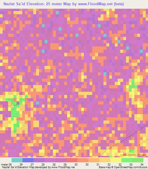 Nazlat Sa`id,Egypt Elevation Map