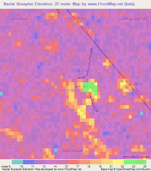Nazlat Busaylan,Egypt Elevation Map