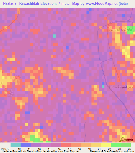 Nazlat ar Rawashidah,Egypt Elevation Map