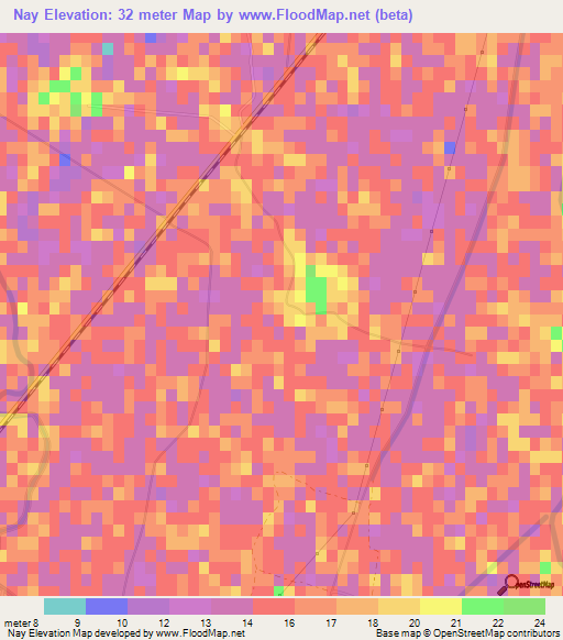 Nay,Egypt Elevation Map
