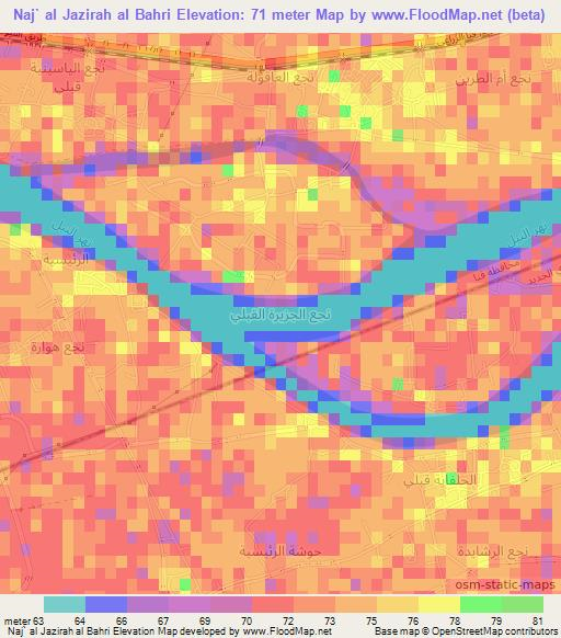 Naj` al Jazirah al Bahri,Egypt Elevation Map