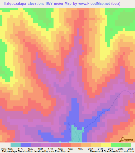 Tlalquezalapa,Mexico Elevation Map