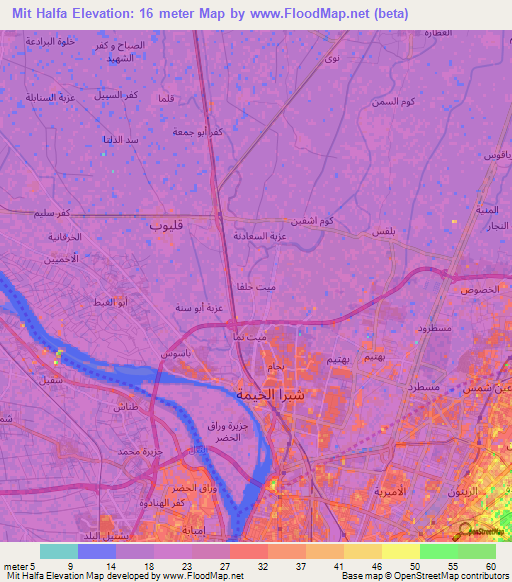 Mit Halfa,Egypt Elevation Map