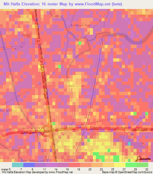 Mit Halfa,Egypt Elevation Map