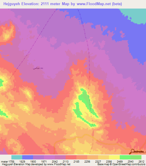 Hejguyeh,Iran Elevation Map