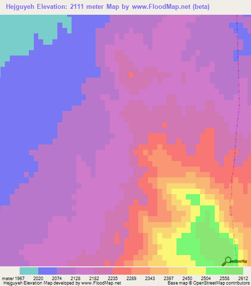 Hejguyeh,Iran Elevation Map