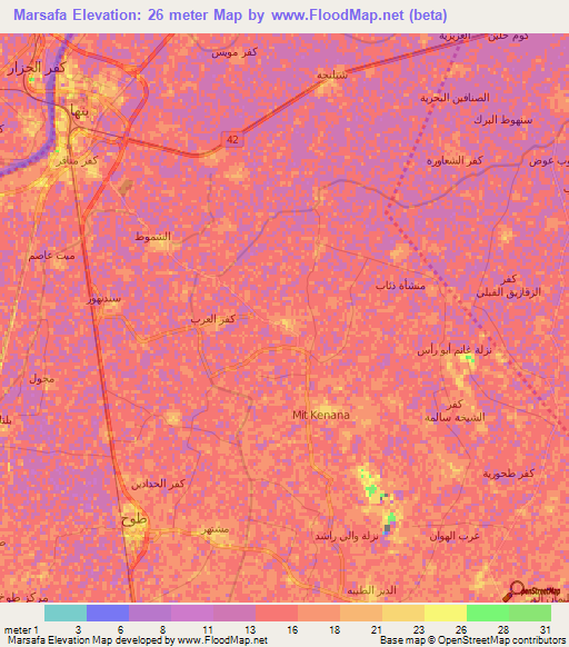 Marsafa,Egypt Elevation Map