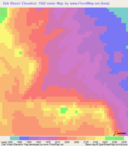 Deh Khezri,Iran Elevation Map