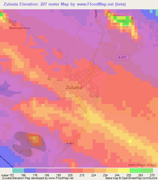 Zulueta,Cuba Elevation Map