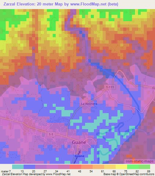 Zarzal,Cuba Elevation Map