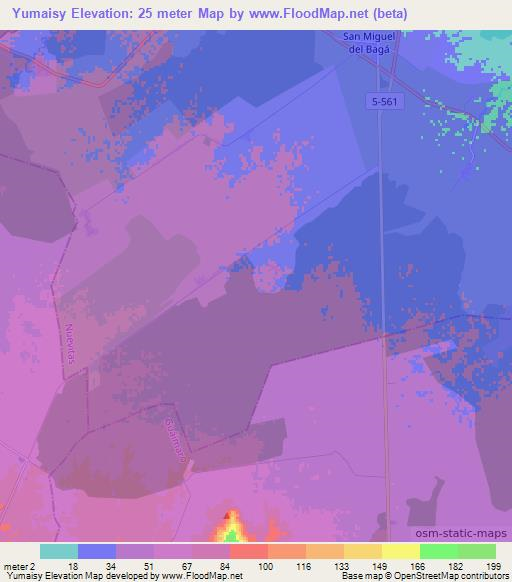 Yumaisy,Cuba Elevation Map