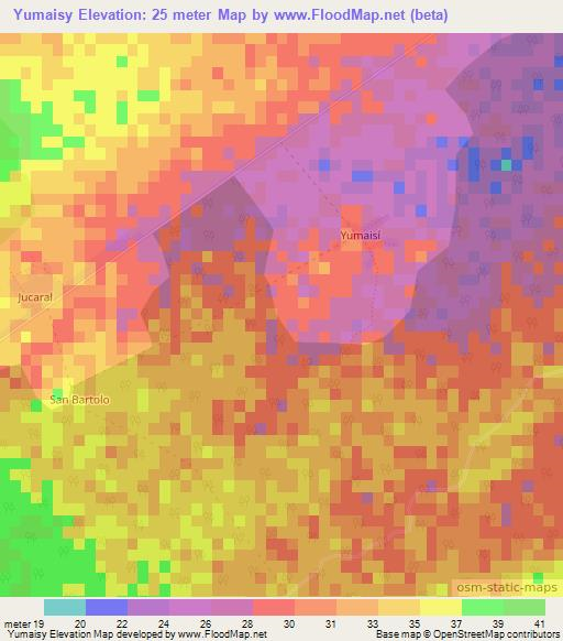 Yumaisy,Cuba Elevation Map
