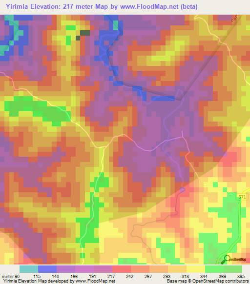 Yirimia,Cuba Elevation Map