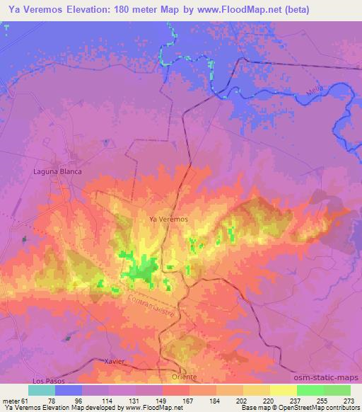 Ya Veremos,Cuba Elevation Map