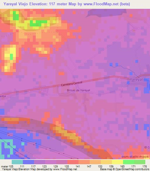 Yareyal Viejo,Cuba Elevation Map