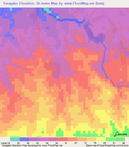 Yaragabo,Cuba Elevation Map
