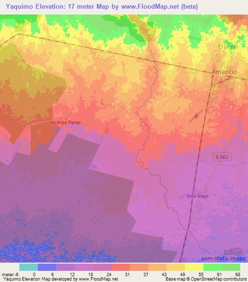 Yaquimo,Cuba Elevation Map