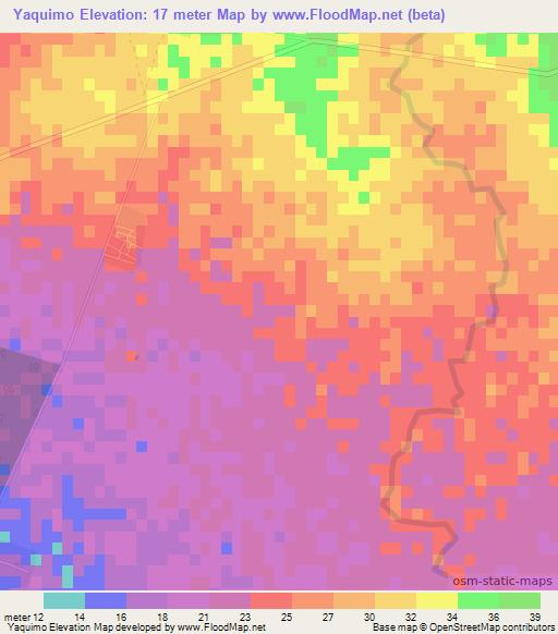 Yaquimo,Cuba Elevation Map