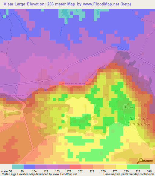 Vista Larga,Cuba Elevation Map
