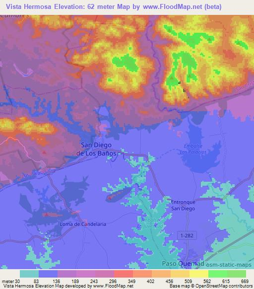 Vista Hermosa,Cuba Elevation Map